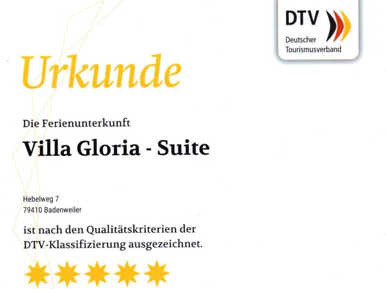Villa Gloria - Fewo Suite Badenweiler Dış mekan fotoğraf